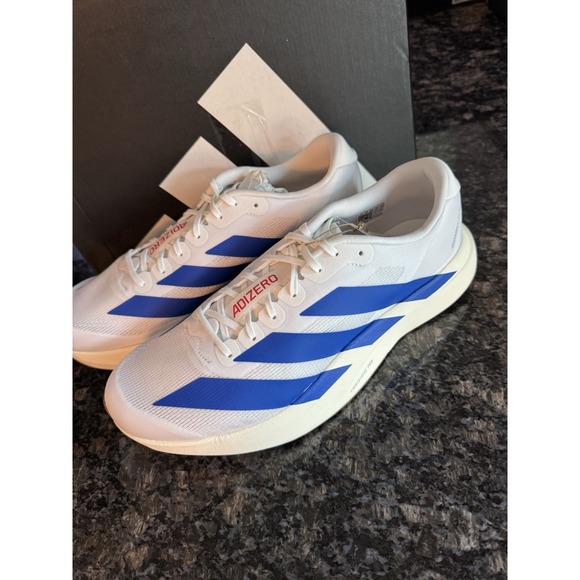Adidas Adizero Evo Sl \'White Royal Blue\' - JS4494 MT‎ Size 11.5 Shoes, Sneakers